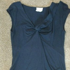 Anthroplogie Tartlet Burst Top by Deletta in navy