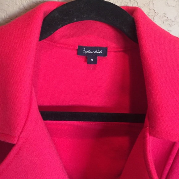 Splendid pink motorcycle pea coat sweatshirt S - Picture 2 of 4