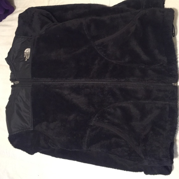 Fuzzy black North Face jacket