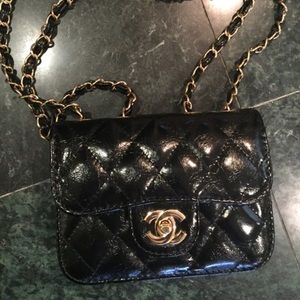 Black Quilted Mini Crossbody Bag