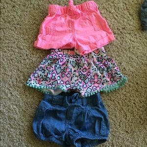 Baby girl summer shorts, 0-3m