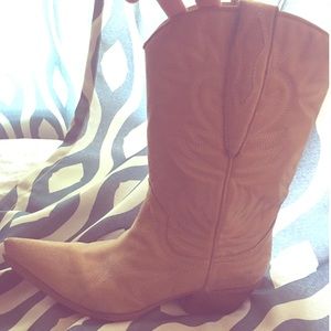 Tan cowboy boots