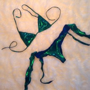 Blue/Green Shimmer Bikini Set