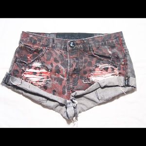 One Teaspoon Painted Bandit Shorts