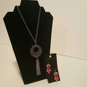 Earrings and necklace