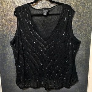 Sequin black sheer tank!