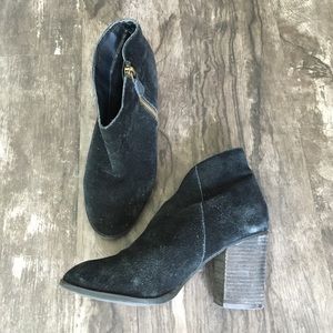 Ecote Black Suede Ankle Booties