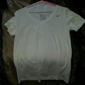White nike dri fit  v-neck
