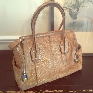 B Makowsky Gold/Tan Handbag