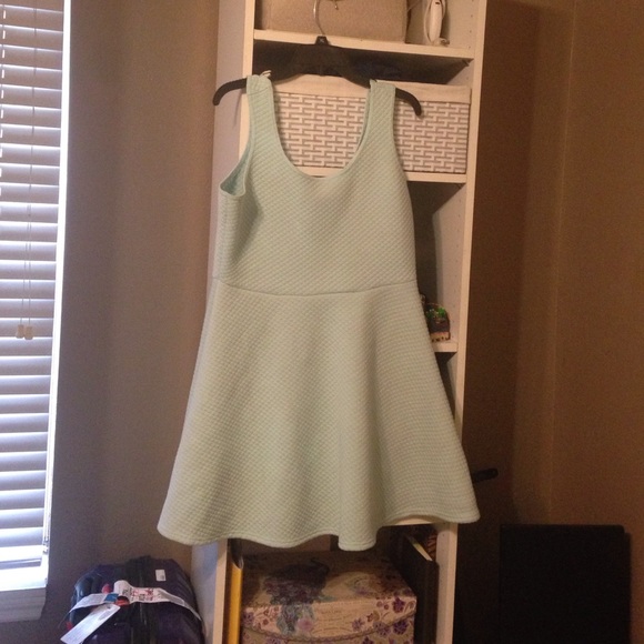 Light blue dress.