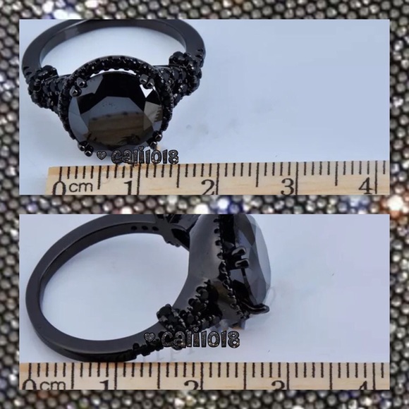 JUST IN🆕4CT Black Sapphire Black GF Ring - Picture 4 of 4