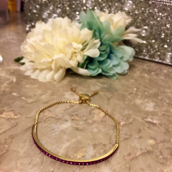 Michael Kors Fuchsa Crystal Bar glider bracelet. - Picture 2 of 4