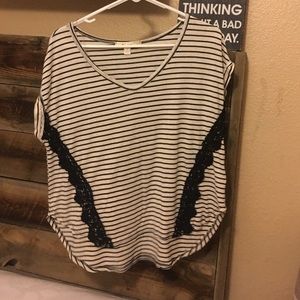 Francesca's black and white striped tee