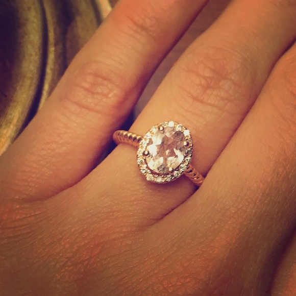 Morganite rose gold ring