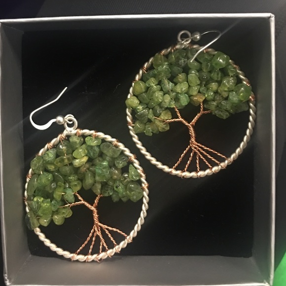Peridot stone earrings
