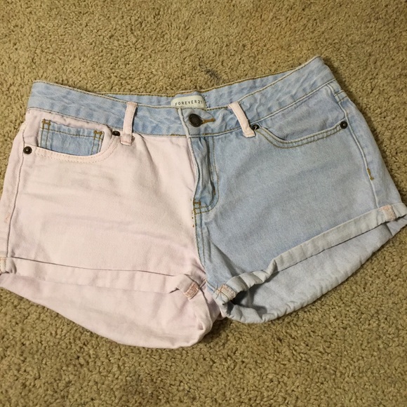 Blue and pink shorts