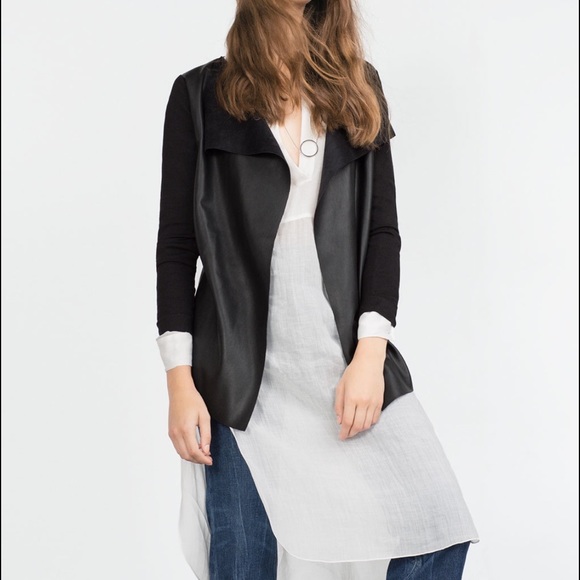 Zara faux leather sweater Large size.