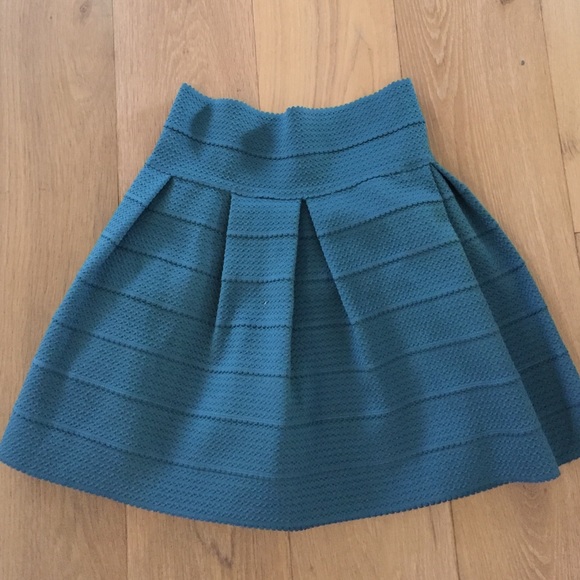 Teal H&M fit and flare skater skirt