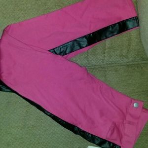 Pink and leather jeggins