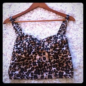 Bebe Cheetah Crop Top