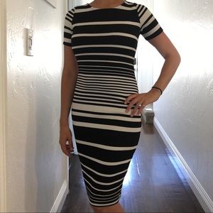 Black and White Form Fitting Dress