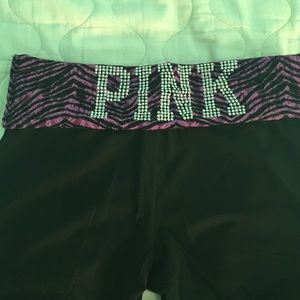 PINK Victoria Secret Purple cheetah yoga pants
