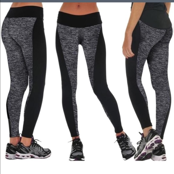 Pants - Gray Leggings w Black Sides