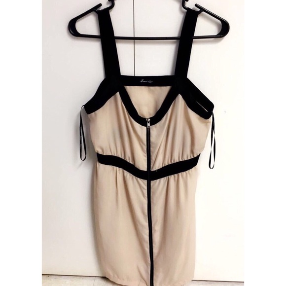 Forever 21 nude zip up dress
