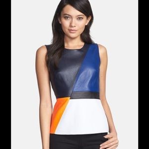 Bailey 44 Color Block Leather Top