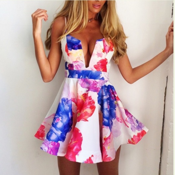 Floarl deep v dress - Picture 2 of 3