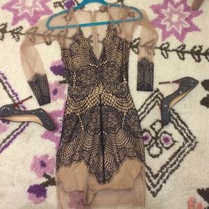 For Love And Lemons Black Antigua Dress