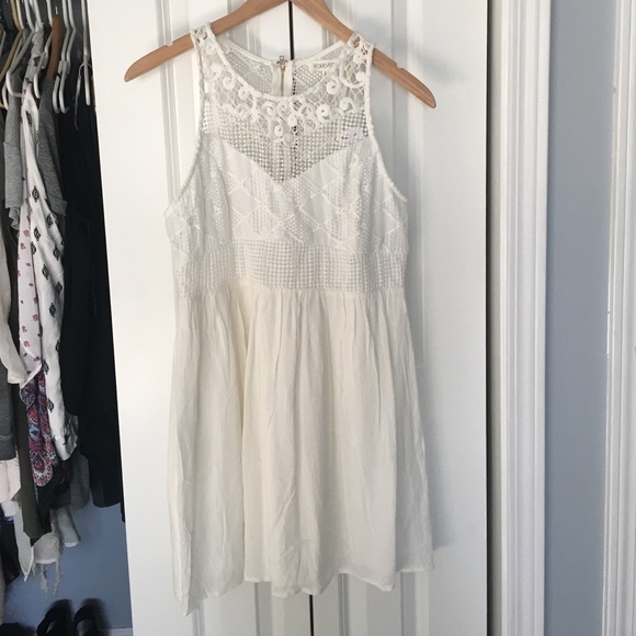 White crochet top mini dress