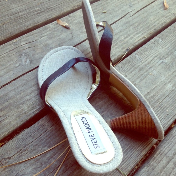 Steve Madden short heel sandals.
