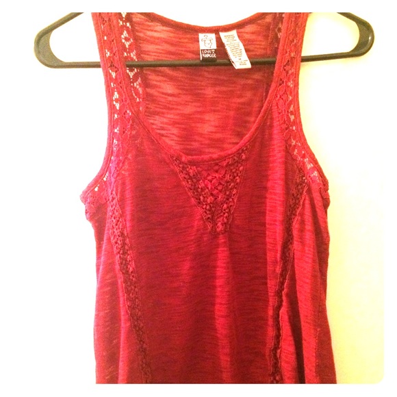 Love on a Hanger red tank top. Size M.