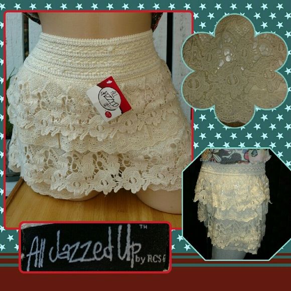Sexy lacy cream colored skort by All Jazzed Up