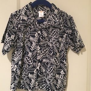 Short Sleeve Boys Button Down Dinosaur Shirt