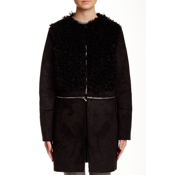 π²Buy 1 Get 1 Freeπ² Black Faux Shearling Coat - Picture 3 of 4