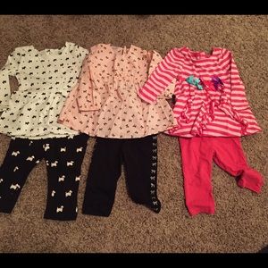Three little girls outfits. 12-18 months