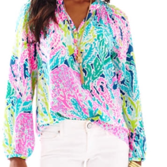 🌺H.P.🌺Lilly Pulitzer Elsa top - Picture 3 of 4