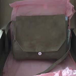 Zara leather messenger bag