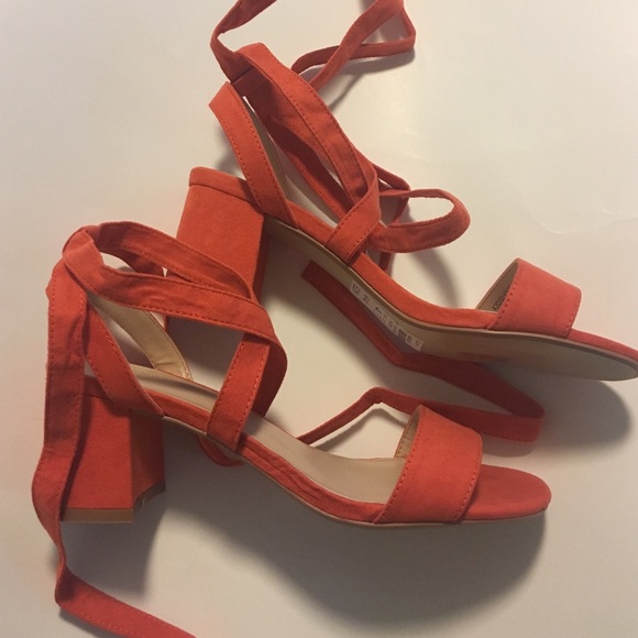 topshop orange heels