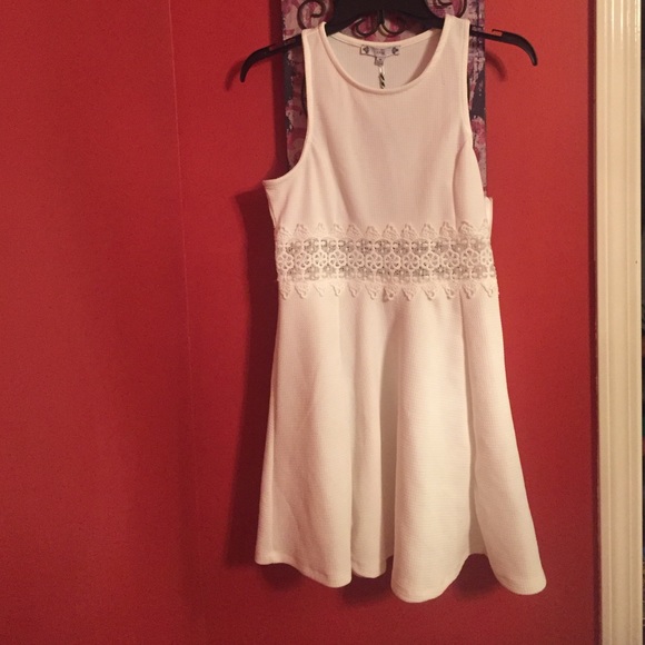 White sundress with see through lace