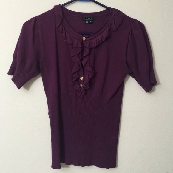 Plum knit blouse - Picture 2 of 3