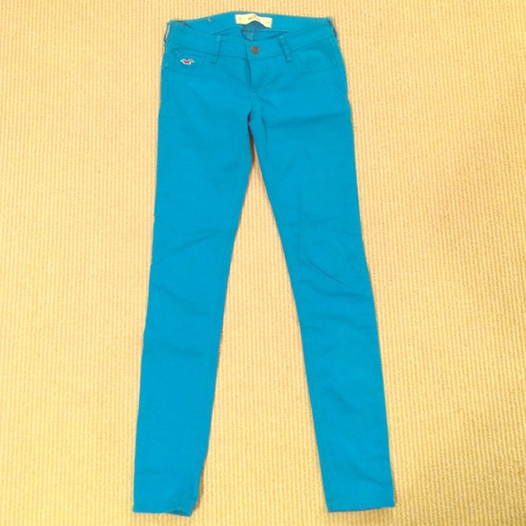 Hollister teal blue skinny jeans 24 0