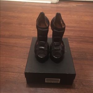 L.A.M.B. Chloe peep toe pumps