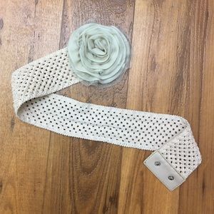 Taupe flower waist belt