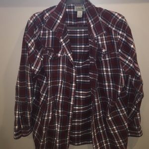Vintage red and blue plaid flannel