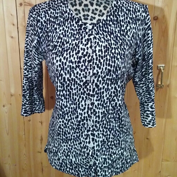 Black & White Spotted Cardigan