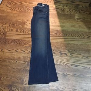 Dark wash boot cut stretch material jeans