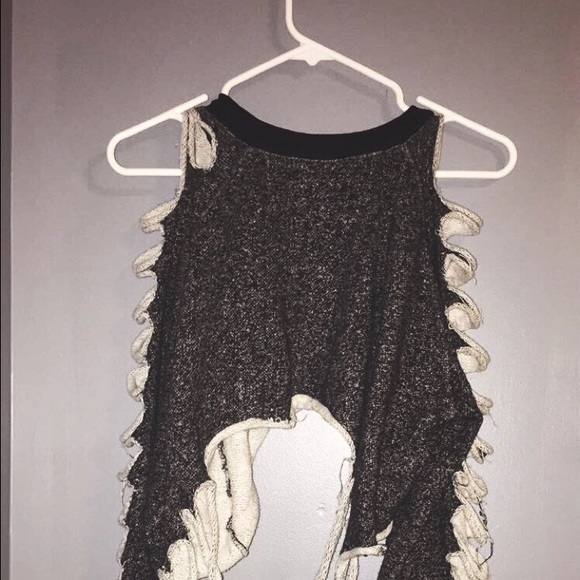 Ripped/ distressed crop top